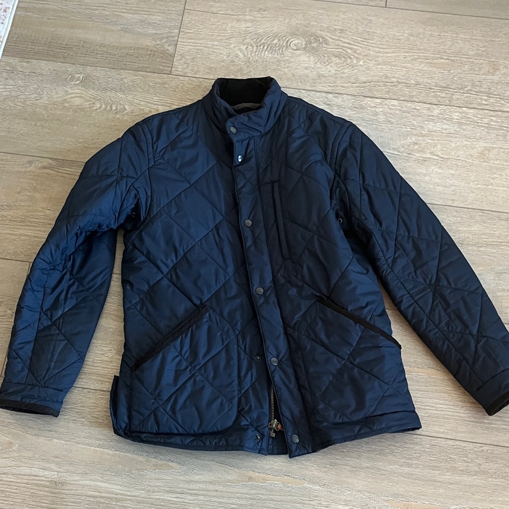 J. Crew Men's Dark Blue Quilted Puffer Jacket